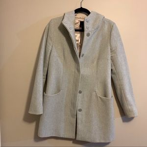 Light grey peacoat with blush pink lining